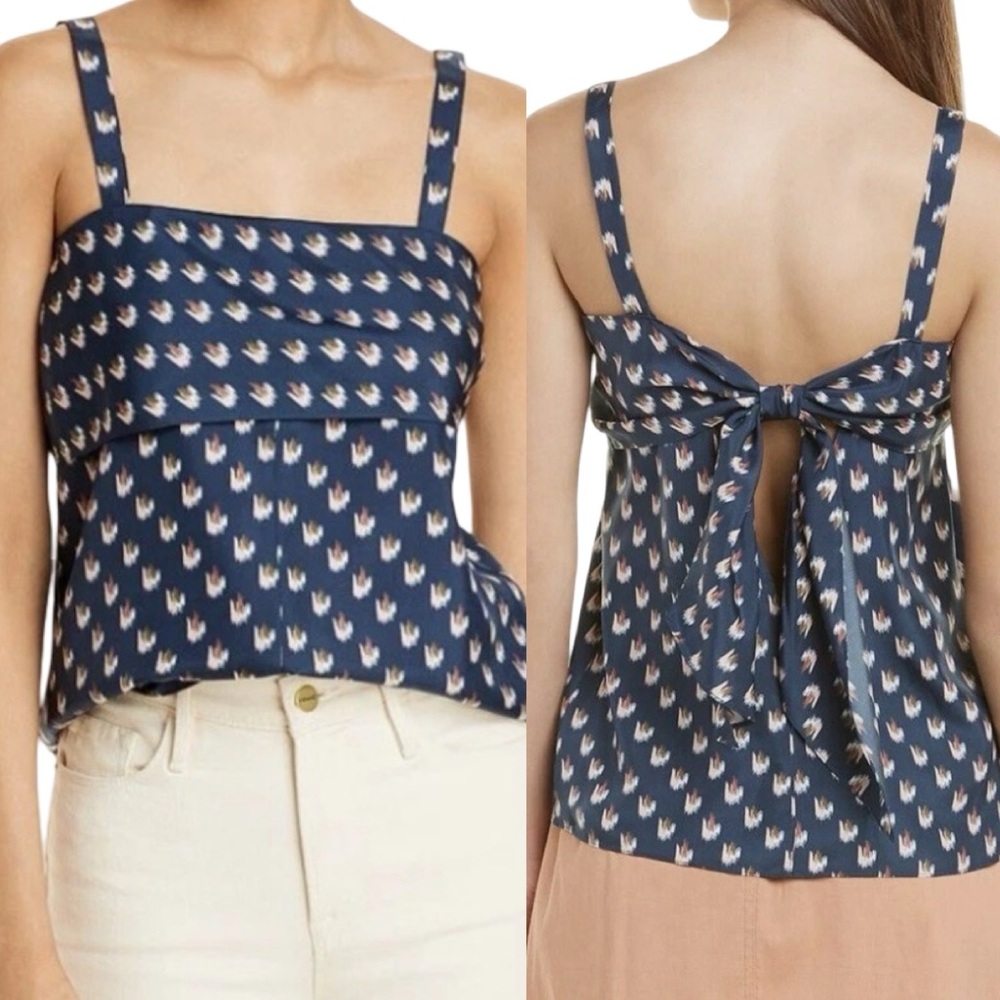 Theory silk tie-back top. EUC